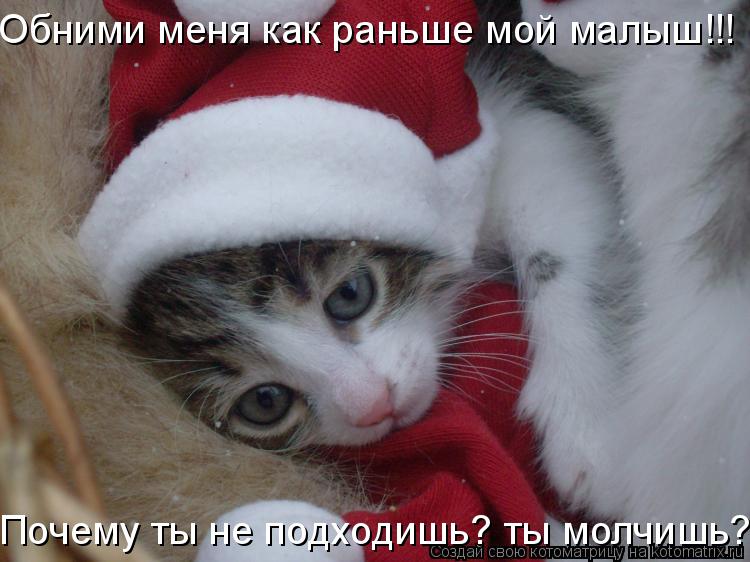 Котоматрица: Обними меня как раньше мой малыш!!! Почему ты не подходишь? ты молчишь?