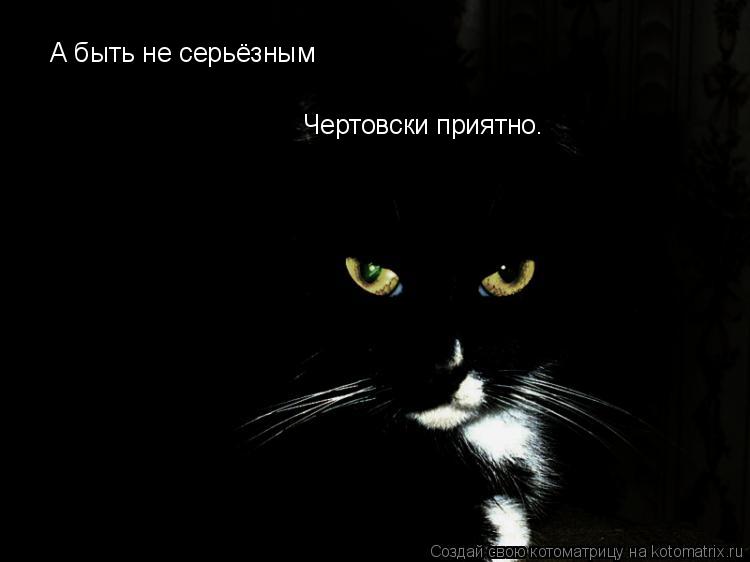 Котоматрица: А быть не серьёзным Чертовски приятно.
