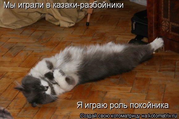 Мы играли в казаки-разбойники Я играю роль покойника... Котоматрица: Мы играли в казаки-разбойники Я играю роль покойника