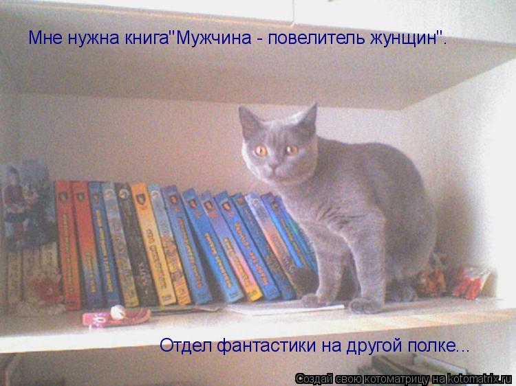 Мне нужна книга"Мужчина - повелитель жунщин". Отдел фантастики на другой полке...... Котоматрица: Мне нужна книга"Мужчина - повелитель жунщин". Отдел фантастики на другой полке...