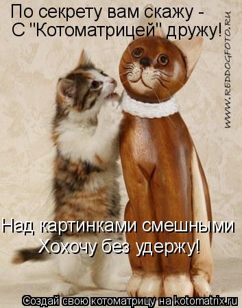 По секрету вам скажу - С "Котоматрицей" дружу! Над картинками смешными Хохочу без удержу!... Котоматрица: По секрету вам скажу - С "Котоматрицей" дружу! Над картинками смешными Хохочу без удержу!