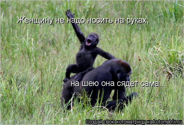 Женщину не надо носить на руках, на шею она сядет сама...... Котоматрица: Женщину не надо носить на руках, на шею она сядет сама...