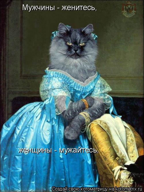 Мужчины - женитесь, женщины - мужайтесь.... Котоматрица: Мужчины - женитесь, женщины - мужайтесь.
