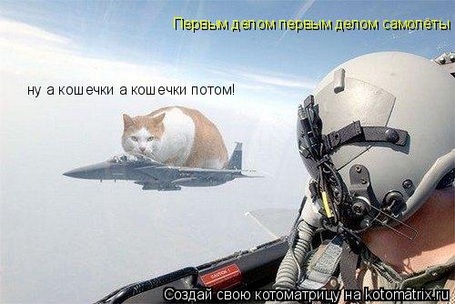 Первым делом первым делом самолёты ну а кошечки а кошечки потом!... Котоматрица: Первым делом первым делом самолёты ну а кошечки а кошечки потом!