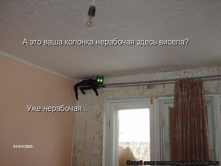 А это ваша колонка нерабочая здесь висела? Уже нерабочая...... Котоматрица: А это ваша колонка нерабочая здесь висела? Уже нерабочая...