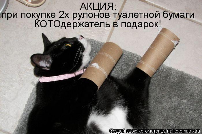 АКЦИЯ: при покупке 2х рулонов туалетной бумаги КОТОдержатель в подарок!... Котоматрица: АКЦИЯ: при покупке 2х рулонов туалетной бумаги КОТОдержатель в подарок!