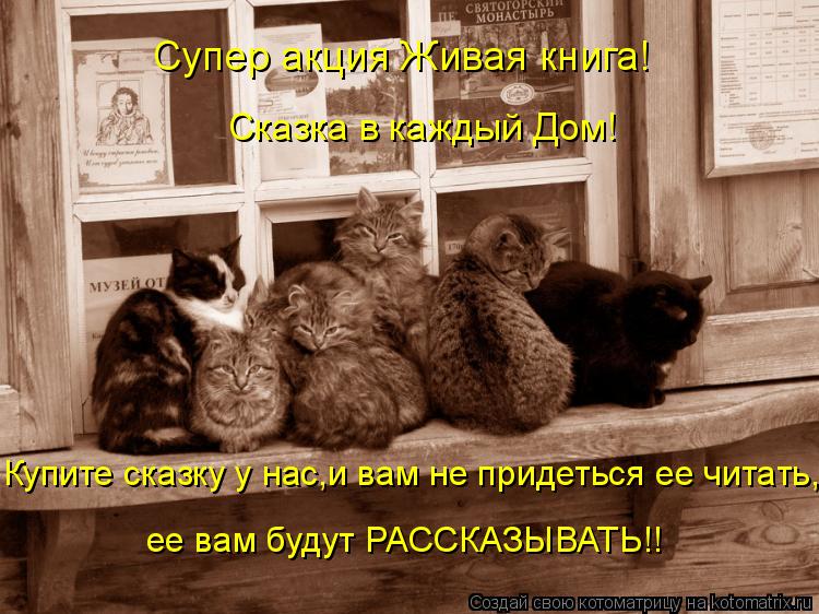 ее вам будут РАССКАЗЫВАТЬ!! Сказка в каждый Дом! Супер акция Живая книга! Купите сказку у нас,и вам н... Котоматрица: ее вам будут РАССКАЗЫВАТЬ!! Сказка в каждый Дом! Супер акция Живая книга! Купите сказку у нас,и вам не придеться ее читать,