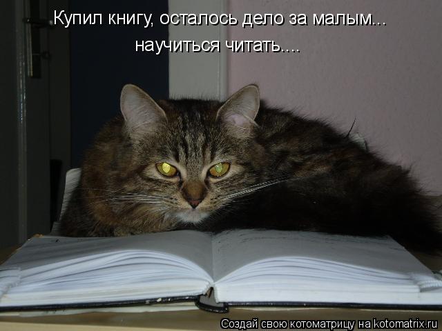 Котоматрица: Купил книгу, осталось дело за малым... научиться читать....