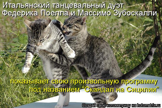 Котоматрица: Итальянский танцевальный дуэт Федерика Поелла и Массимо Зубоскалли показывает свою произвольную программу под названием "Скандал на Сици