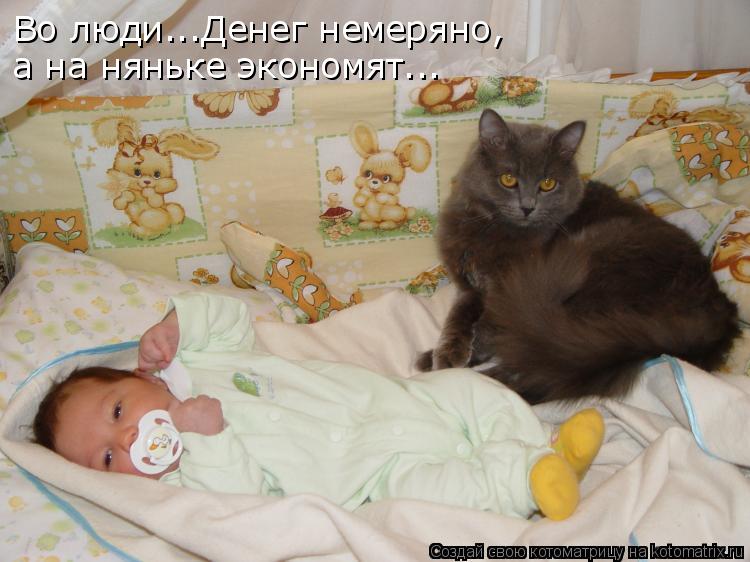Котоматрица: Во люди...Денег немеряно,  а на няньке экономят...