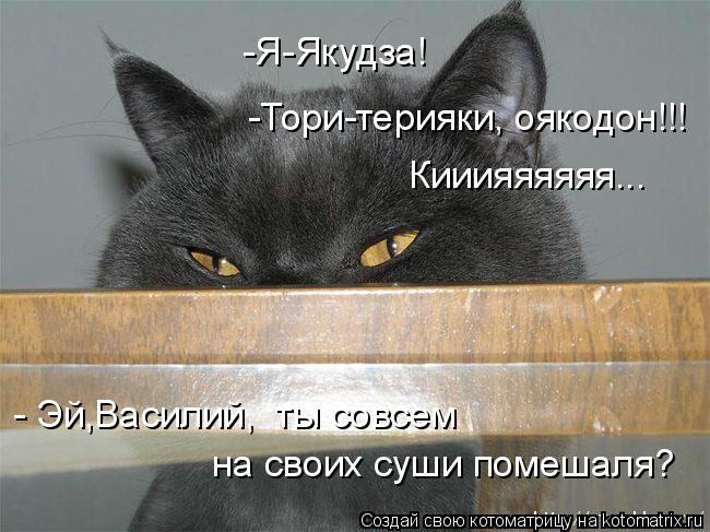 - Эй,Василий, ты совсем -Тори-терияки, оякодон!!! -Я-Якудза! Кииияяяяяя... на своих суши помешаля?... Котоматрица: - Эй,Василий, ты совсем -Тори-терияки, оякодон!!! -Я-Якудза! Кииияяяяяя... на своих суши помешаля?