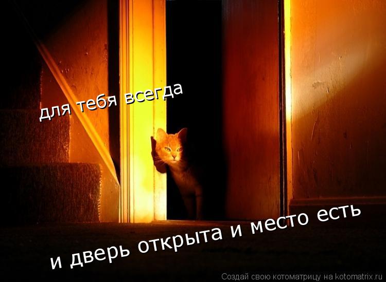 и дверь открыта и место есть для тебя всегда... Котоматрица: и дверь открыта и место есть для тебя всегда