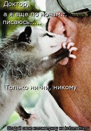 а я еще по ночам... Доктор, писаюсь..... Только ни-ни, никому... Котоматрица: а я еще по ночам... Доктор, писаюсь..... Только ни-ни, никому