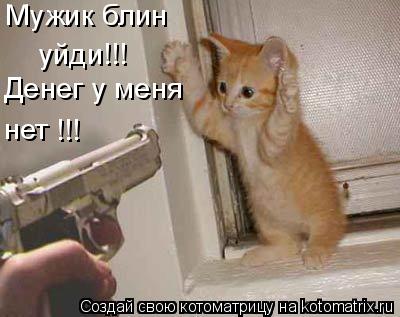 Мужик блин уйди!!! Денег у меня нет !!!... Котоматрица: Мужик блин уйди!!! Денег у меня нет !!!