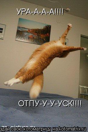 Котоматрица: УРА-А-А-А!!!! ОТПУ-У-У-УСК!!!!
