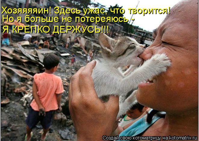 Но я больше не потереяюсь - Я КРЕПКО ДЕРЖУСЬ!!! Хозяяяяин! Здесь ужас, что творится!... Котоматрица: Но я больше не потереяюсь - Я КРЕПКО ДЕРЖУСЬ!!! Хозяяяяин! Здесь ужас, что творится!