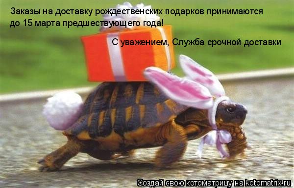 Заказы на доставку рождественских подарков принимаются С уважением, Служба срочной доставки до 15 ма... Котоматрица: Заказы на доставку рождественских подарков принимаются С уважением, Служба срочной доставки до 15 марта предшествующего года!