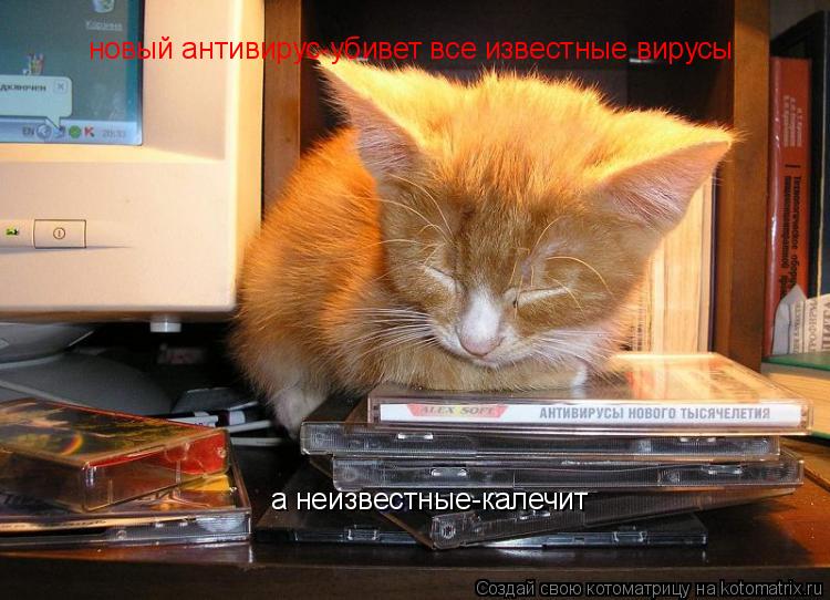 новый антивирус-убивет все известные вирусы а неизвестные-калечит... Котоматрица: новый антивирус-убивет все известные вирусы а неизвестные-калечит