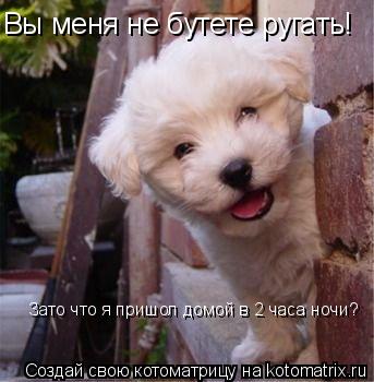 Вы меня не бутете ругать! Зато что я пришол домой в 2 часа ночи?... Котоматрица: Вы меня не бутете ругать! Зато что я пришол домой в 2 часа ночи?