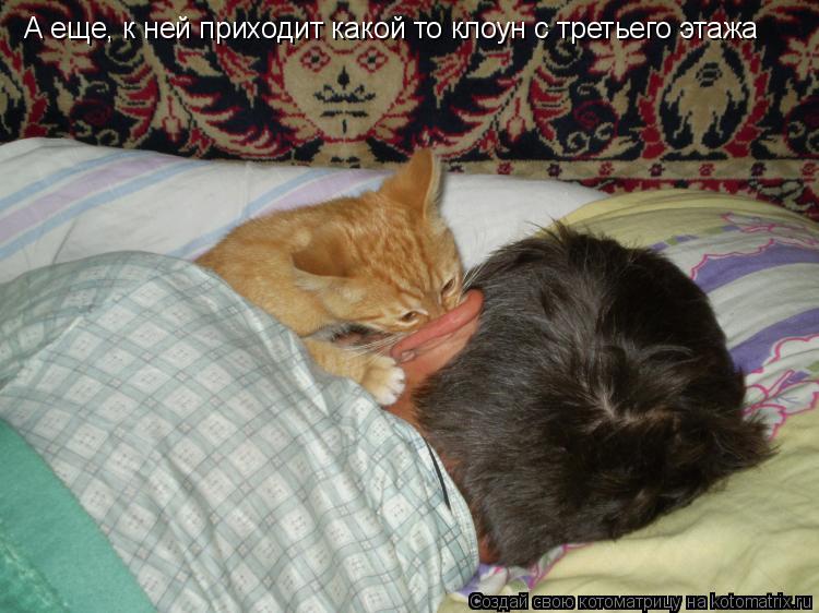 А еще, к ней приходит какой то клоун с третьего этажа... Котоматрица: А еще, к ней приходит какой то клоун с третьего этажа