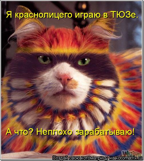 Котоматрица: Я краснолицего играю в ТЮЗе. А что? Неплохо зарабатываю!