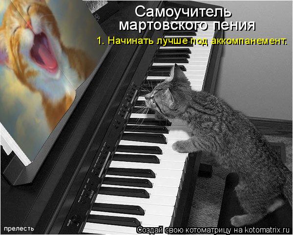 1. Начинать лучше под аккомпанемент. Самоучитель мартовского пения... Котоматрица: 1. Начинать лучше под аккомпанемент. Самоучитель мартовского пения