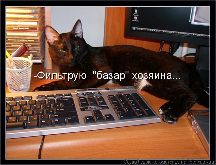 -Фильтрую "базар" хозяина...... Котоматрица: -Фильтрую "базар" хозяина...