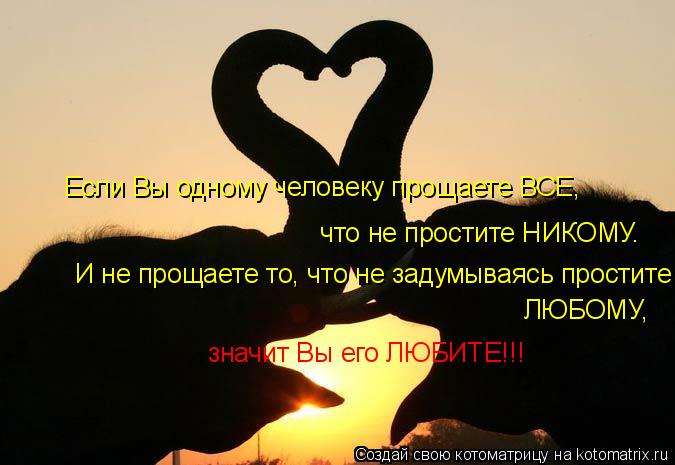 Если Вы одному человеку прощаете ВСЕ, что не простите НИКОМУ. И не прощаете то, что не задумываясь п... Котоматрица: Если Вы одному человеку прощаете ВСЕ, что не простите НИКОМУ. И не прощаете то, что не задумываясь простите любому, ЛЮБОМУ, значит Вы его ЛЮ