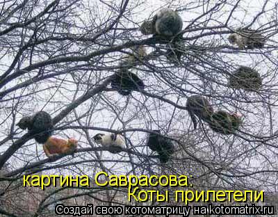 Котоматрица: картина Саврасова: Коты прилетели