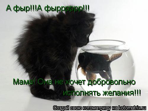 А фыр!!!А фырррррр!!! Мама! Она не хочет добровольно исполнять желания!!!... Котоматрица: А фыр!!!А фырррррр!!! Мама! Она не хочет добровольно исполнять желания!!!