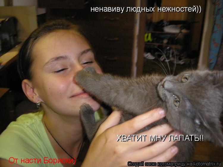 ненавиву людных нежностей)) ХВАТИТ МНУ ЛАПАТЬ!! От насти Бориски)... Котоматрица: ненавиву людных нежностей)) ХВАТИТ МНУ ЛАПАТЬ!! От насти Бориски)