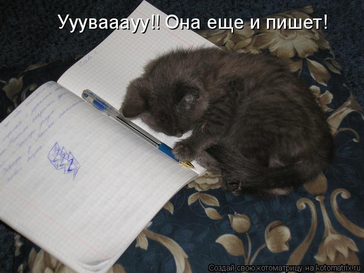 Ууувааауу!! Она еще и пишет!... Котоматрица: Ууувааауу!! Она еще и пишет!