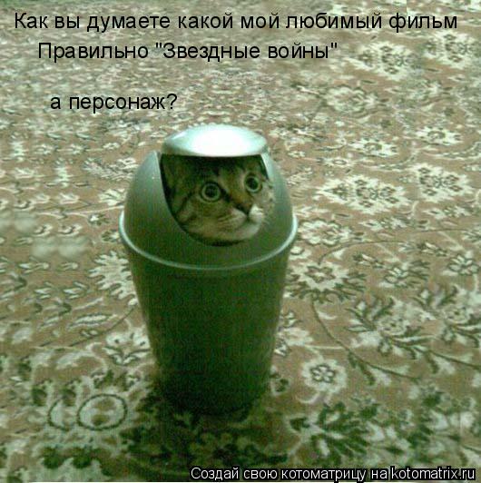 Как вы думаете какой мой любимый фильм а персонаж? Правильно "Звездные войны"... Котоматрица: Как вы думаете какой мой любимый фильм а персонаж? Правильно "Звездные войны"