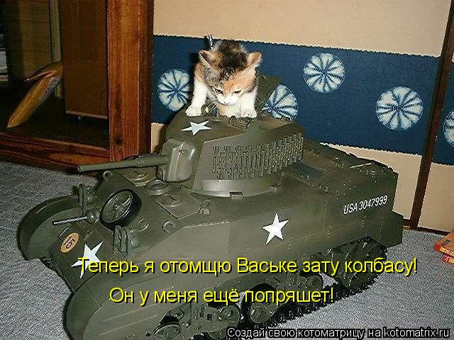 Теперь я отомщю Ваське зату колбасу! Он у меня ещё попряшет!... Котоматрица: Теперь я отомщю Ваське зату колбасу! Он у меня ещё попряшет!
