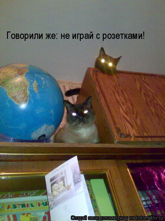 Говорили же: не играй с розетками!... Котоматрица: Говорили же: не играй с розетками!