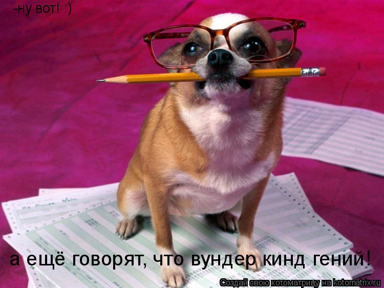 -ну вот! :) а ещё говорят, что вундер кинд гений!... Котоматрица: -ну вот! :) а ещё говорят, что вундер кинд гений!