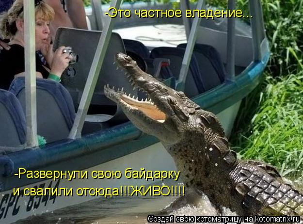-Это частное владение... -Развернули свою байдарку и свалили отсюда!!!ЖИВО!!!!... Котоматрица: -Это частное владение... -Развернули свою байдарку и свалили отсюда!!!ЖИВО!!!!