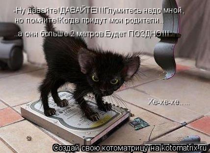 -Ну давайте!ДАВАЙТЕ!!!Глумитесь надо мной, но помните!Когда придут мои родители.. ..а они больше 2 ме... Котоматрица: -Ну давайте!ДАВАЙТЕ!!!Глумитесь надо мной, но помните!Когда придут мои родители.. ..а они больше 2 метров.Будет ПОЗДНО!!! Хе-хе-хе.....