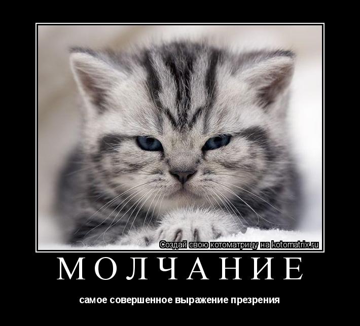 Молчание самое совершенное выражение презрения... Котоматрица: Молчание самое совершенное выражение презрения