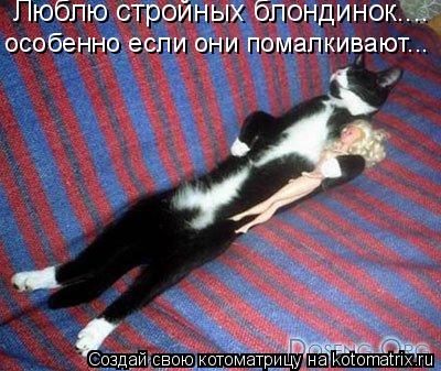 Люблю стройных блондинок.... особенно если они помалкивают...... Котоматрица: Люблю стройных блондинок.... особенно если они помалкивают...
