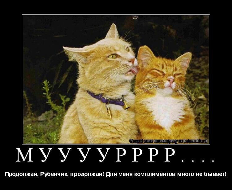 Муууурррр.... Продолжай, Рубенчик, продолжай! Для меня комплиментов много не бывает!... Котоматрица: Муууурррр.... Продолжай, Рубенчик, продолжай! Для меня комплиментов много не бывает!