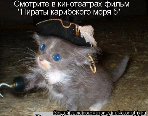 Котоматрица: Смотрите в кинотеатрах фильм "Пираты карибского моря 5"