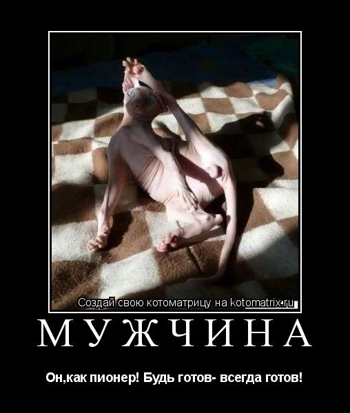 мужчина Он,как пионер! Будь готов- всегда готов!... Котоматрица: мужчина Он,как пионер! Будь готов- всегда готов!