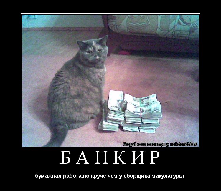 банкир бумажная работа,но круче чем у сборщика макулатуры ... Котоматрица: банкир бумажная работа,но круче чем у сборщика макулатуры
