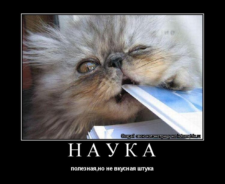 наука полезная,но не вкусная штука... Котоматрица: наука полезная,но не вкусная штука