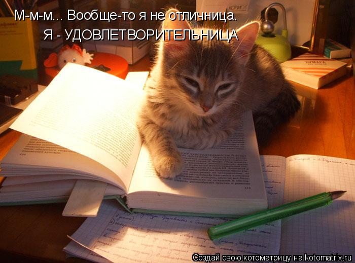 Котоматрица: М-м-м... Вообще-то я не отличница. Я - УДОВЛЕТВОРИТЕЛЬНИЦА