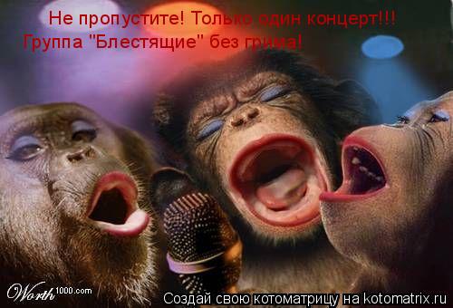 Котоматрица: Не пропустите! Только один концерт!!! Группа "Блестящие" без грима!