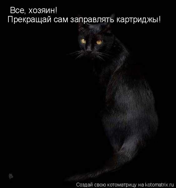 Котоматрица: Все, хозяин! Прекращай сам заправлять картриджы!