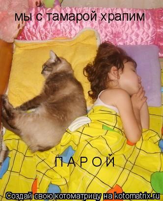 Котоматрица: мы с тамарой храпим П А Р О Й