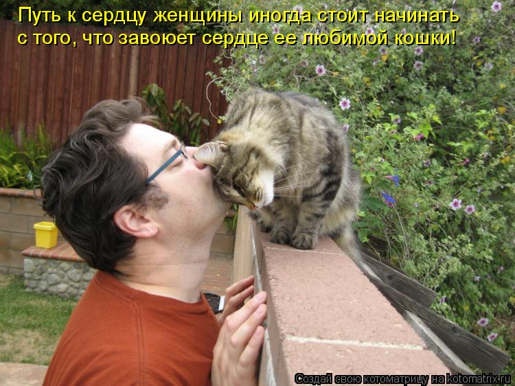 Путь к сердцу женщины иногда стоит начинать с того, что завоюет сердце ее любимой кошки!... Котоматрица: Путь к сердцу женщины иногда стоит начинать с того, что завоюет сердце ее любимой кошки!